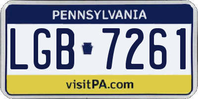 PA license plate LGB7261