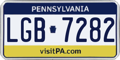 PA license plate LGB7282