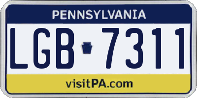 PA license plate LGB7311