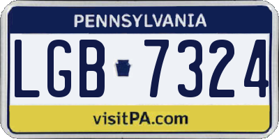 PA license plate LGB7324