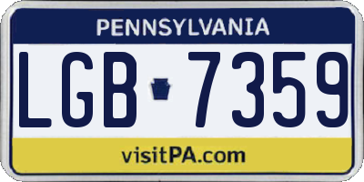 PA license plate LGB7359