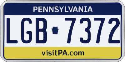 PA license plate LGB7372