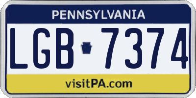 PA license plate LGB7374