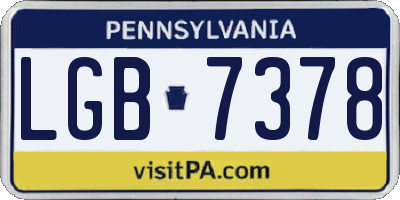 PA license plate LGB7378