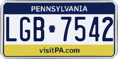 PA license plate LGB7542