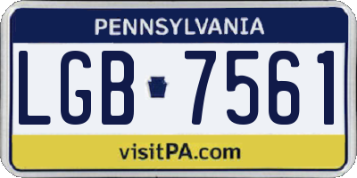 PA license plate LGB7561