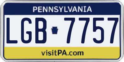 PA license plate LGB7757