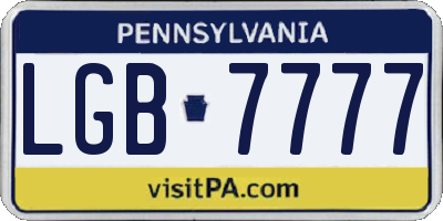 PA license plate LGB7777