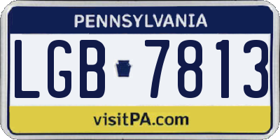 PA license plate LGB7813