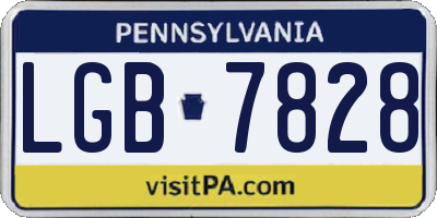 PA license plate LGB7828