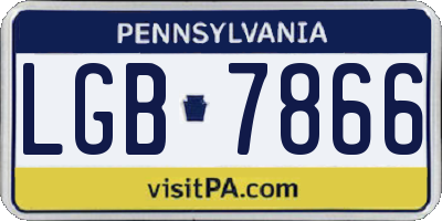 PA license plate LGB7866