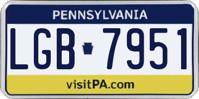 PA license plate LGB7951