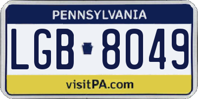 PA license plate LGB8049