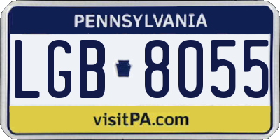 PA license plate LGB8055