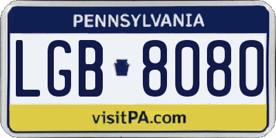 PA license plate LGB8080