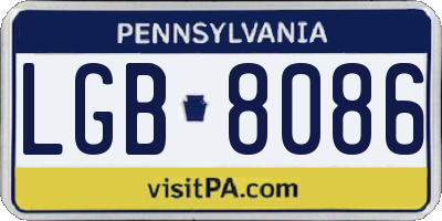 PA license plate LGB8086