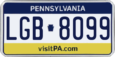 PA license plate LGB8099