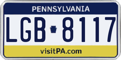 PA license plate LGB8117