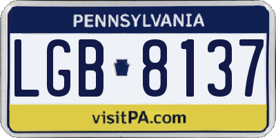 PA license plate LGB8137