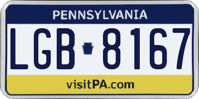 PA license plate LGB8167