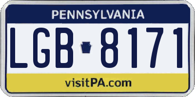 PA license plate LGB8171