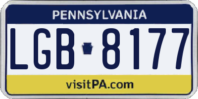 PA license plate LGB8177