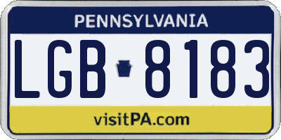 PA license plate LGB8183