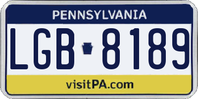 PA license plate LGB8189