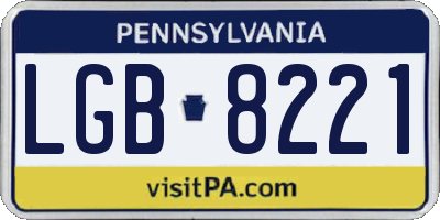 PA license plate LGB8221