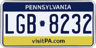 PA license plate LGB8232