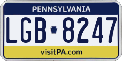 PA license plate LGB8247