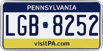 PA license plate LGB8252