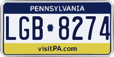 PA license plate LGB8274