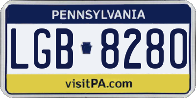 PA license plate LGB8280
