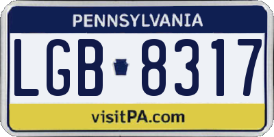 PA license plate LGB8317