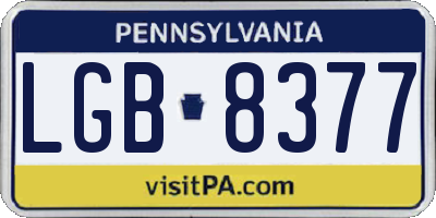 PA license plate LGB8377