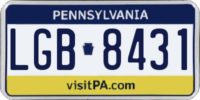 PA license plate LGB8431