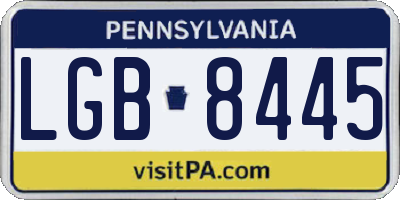 PA license plate LGB8445
