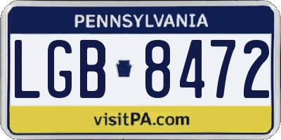 PA license plate LGB8472