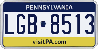 PA license plate LGB8513
