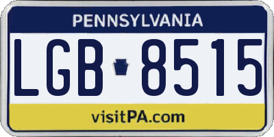 PA license plate LGB8515