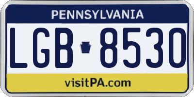 PA license plate LGB8530