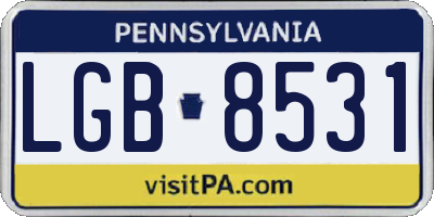 PA license plate LGB8531