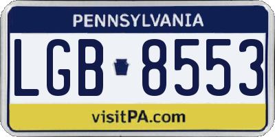PA license plate LGB8553