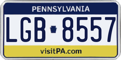 PA license plate LGB8557