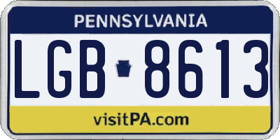 PA license plate LGB8613