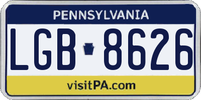PA license plate LGB8626