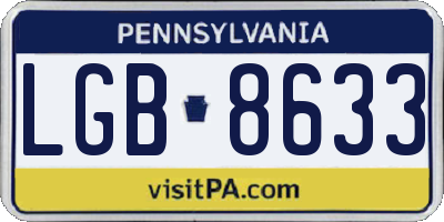 PA license plate LGB8633