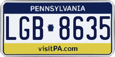 PA license plate LGB8635