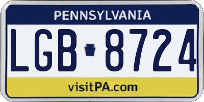 PA license plate LGB8724